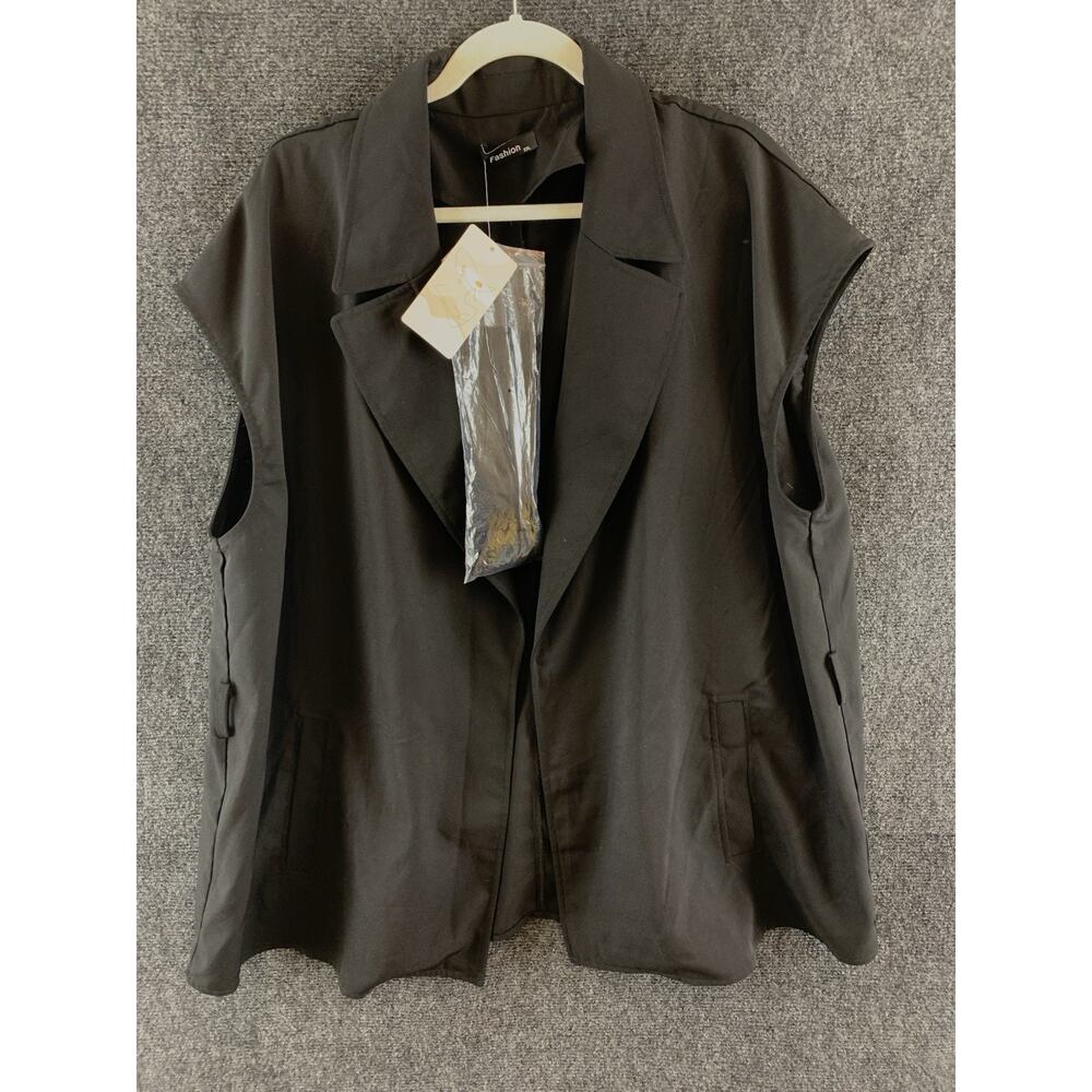 Women's Vest Jacket Sleeveless Fashion Black Size 2XL NWT